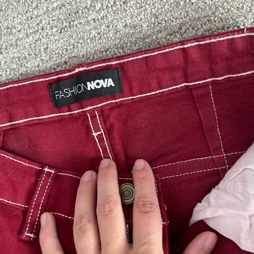 Camden Cargo Utility Jeans - Raspberry - Picture 7 of 7